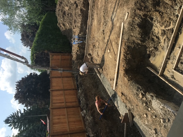 Pouring footings